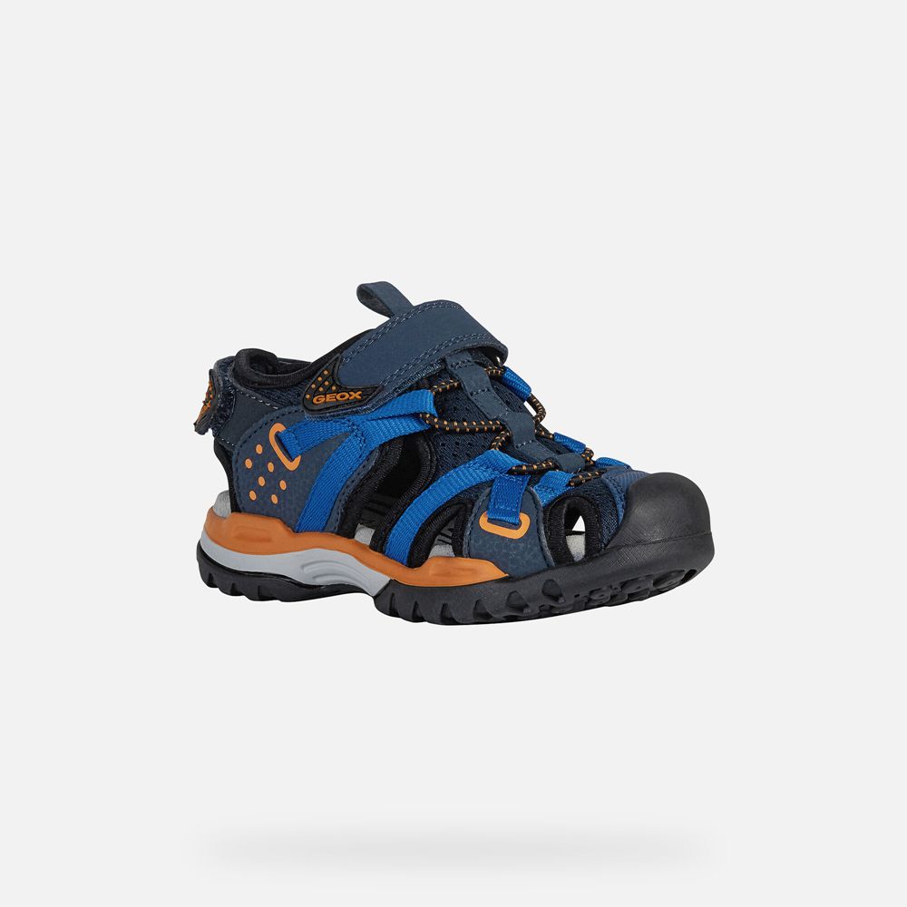 Geox Sandals Navy/Orange Borealis - Geox Boys Shoes - IQNWDB835